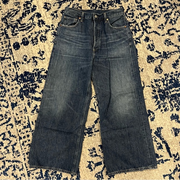 Citizens Of Humanity Denim - Citizens Of Humanity Dark Blue Relaxed Wide-Leg Jeans